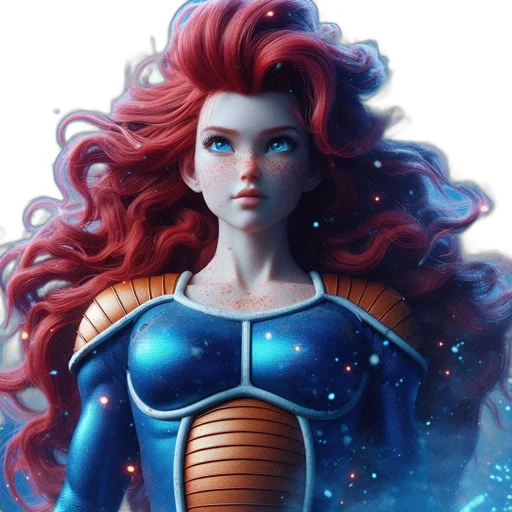 hair, comic book art, fantasy art, concept art, 3d render, underwater, outer space, girl transparent PNG cut-out