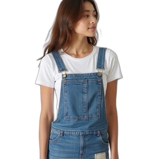 dress, jacket, woman, wearing, white, t-shirt, blue, denim transparent PNG cut-out