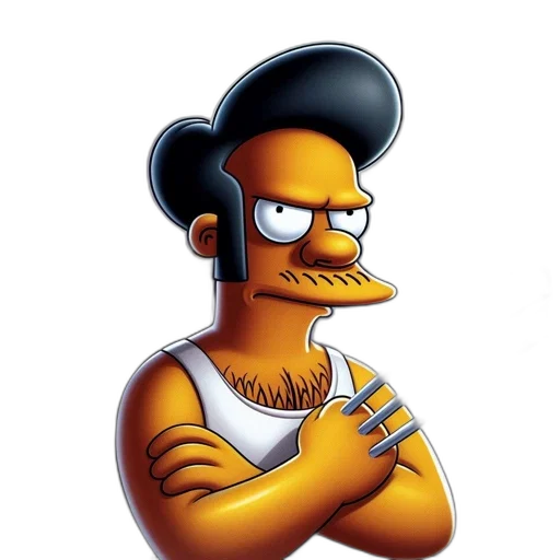 cartoon, pixel art, concept art, photorealistic, crossover, between, simpsons, x-men transparent PNG cut-out