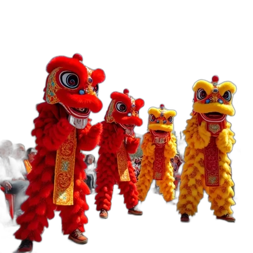 dragon, staff, mask, 3d render, concept art, fire, group, people transparent PNG cut-out