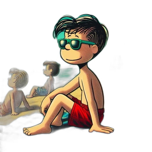 creature, concept art, comic book art, cartoon, 3d render, underwater, beach, green transparent PNG cut-out