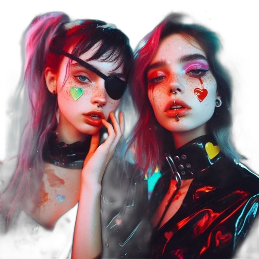 cyberpunk, anime, photorealistic, vaporwave, neon lights, outer space, neon, colorful transparent PNG cut-out