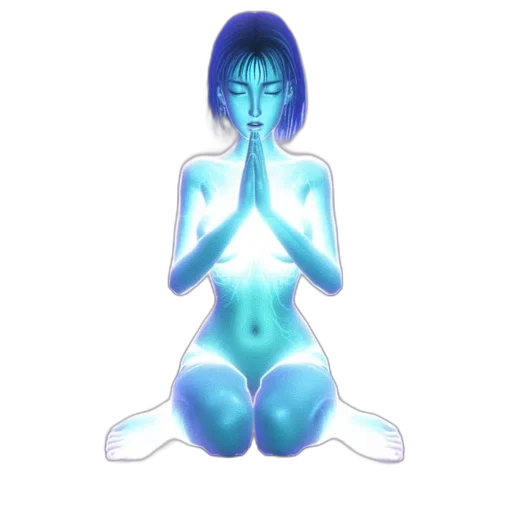 concept art, pixel art, vaporwave, fantasy art, neon lights, blue, pastel, ethereal transparent PNG cut-out
