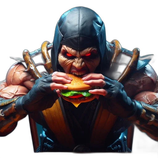 food, weapon, face, creature, concept art, fantasy art, photorealistic, comic book art transparent PNG cut-out