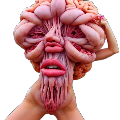 mask, face, creature, hat, 3d render, concept art, photorealistic, cyberpunk transparent PNG cut-out