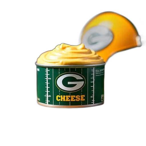 food, hat, can, cheese, dip, label, featuring, football transparent PNG cut-out