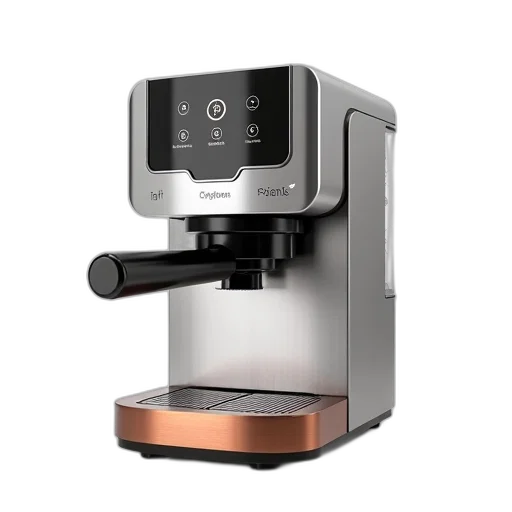 robot, face, modern, coffee, maker, stainless, steel, finish transparent PNG cut-out