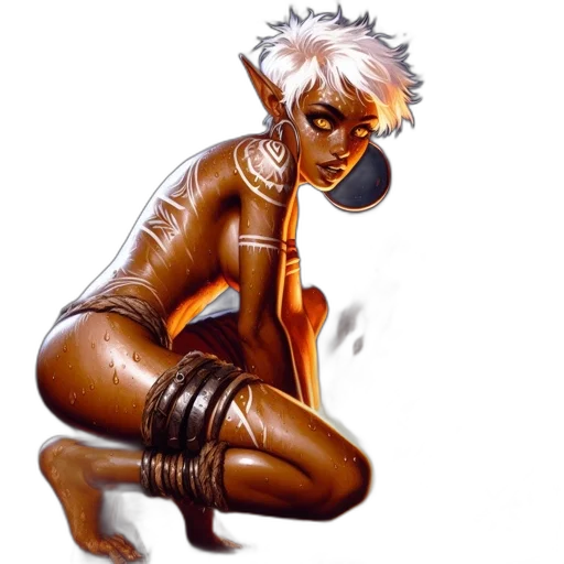 mask, creature, staff, concept art, fantasy art, cyberpunk, comic book art, female transparent PNG cut-out