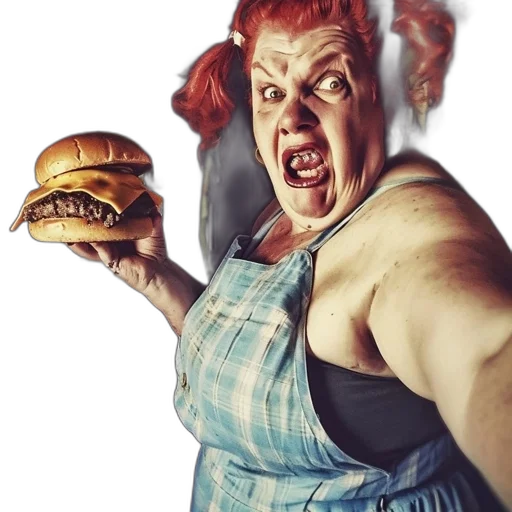 food, dress, creature, face, photorealistic, concept art, woman, red transparent PNG cut-out