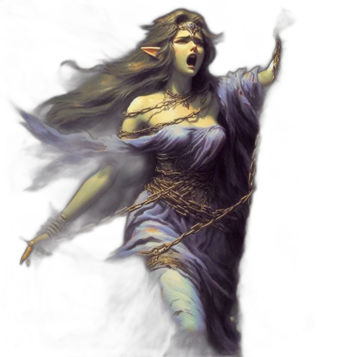 fantasy art, concept art, comic book art, watercolor, blue, golden, ethereal, partially-naked transparent PNG cut-out