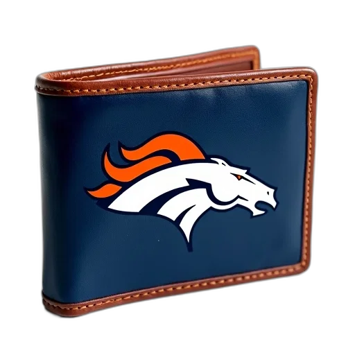 blue, leather, wallet, broncos, logo, design, brown, strap transparent PNG cut-out