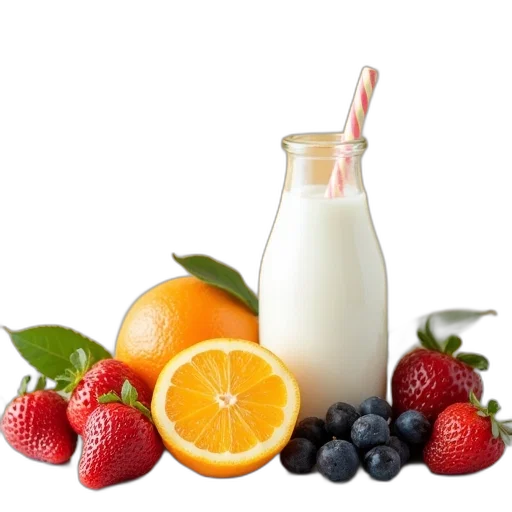 food, fresh, fruits, milks transparent PNG cut-out
