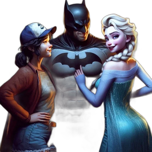 comic book art, concept art, fantasy art, cartoon, blue, three, animated, characters transparent PNG cut-out