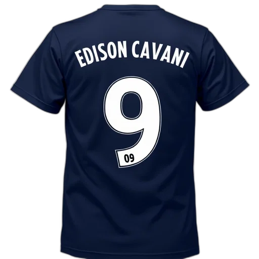navy, blue, t-shirt, name, edison, cavani, number, printed transparent PNG cut-out