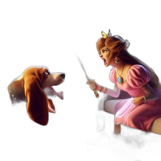 crown, staff, animal, concept art, fantasy art, 3d render, pixel art, forest transparent PNG cut-out