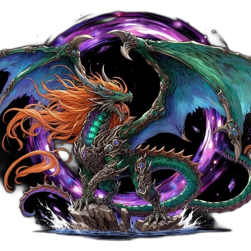 dragon, weapon, concept art, ornate, armor, purple-blue, energy, aura transparent PNG cut-out
