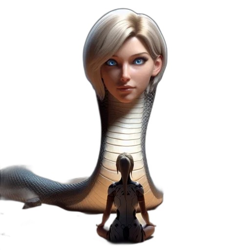 staff, hair, robot, creature, concept art, 3d render, fantasy art, photorealistic transparent PNG cut-out