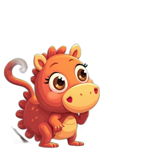 dragon, animal, creature, staff, 3d render, concept art, photorealistic, cartoon transparent PNG cut-out