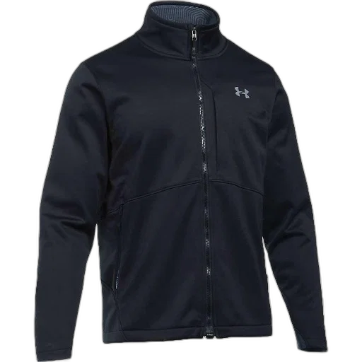 jacket, black, under, armour, zipper, small, logo, left transparent PNG cut-out
