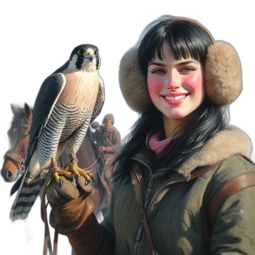 animal, staff, jacket, photorealistic, fantasy art, concept art, oil painting, earth tones transparent PNG cut-out