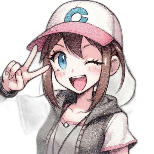 hat, staff, face, jacket, anime, cartoon, pixel art, concept art transparent PNG cut-out