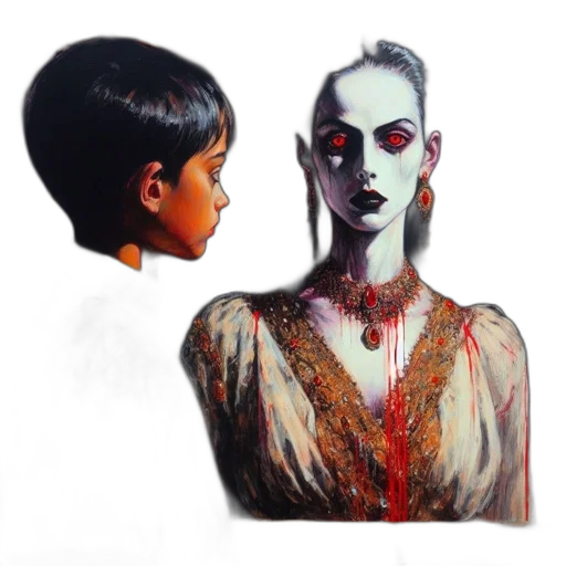 face, mask, jewelry, concept art, oil painting, photorealistic, watercolor, fire transparent PNG cut-out