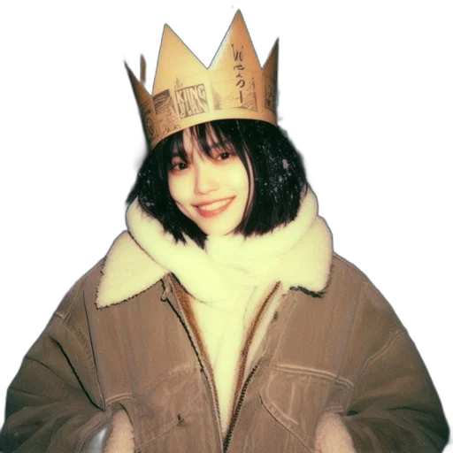 crown, jacket, hat, animal, photorealistic, joyful, individual, wears transparent PNG cut-out