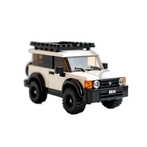 car, 3d render, concept art, detailed, lego, model, white, suv transparent PNG cut-out