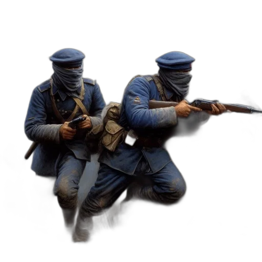 weapon, staff, hat, jacket, concept art, 3d render, photorealistic, pixel art transparent PNG cut-out