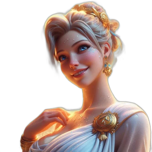 crown, dress, jewelry, face, fantasy art, concept art, photorealistic, 3d render transparent PNG cut-out