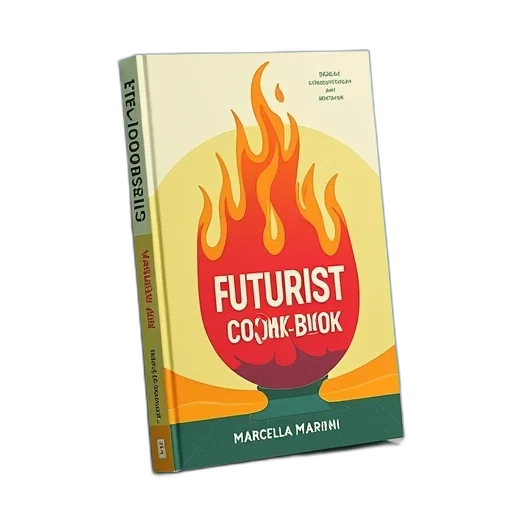 jacket, fire, cover, book, futurist, cookbook, marcella, marini transparent PNG cut-out