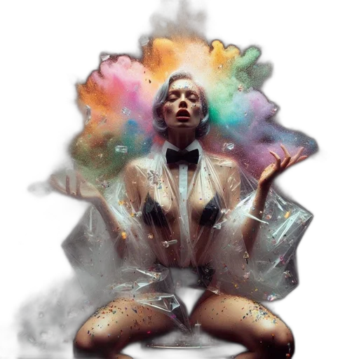 jacket, concept art, photorealistic, cyberpunk, fantasy art, outer space, fire, neon lights transparent PNG cut-out