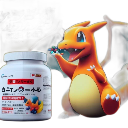 dragon, 3d render, charizard, holds, product, mouth, featured, promotional transparent PNG cut-out