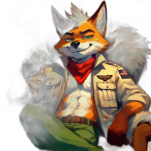 jacket, staff, animal, mask, concept art, fantasy art, pixel art, watercolor transparent PNG cut-out
