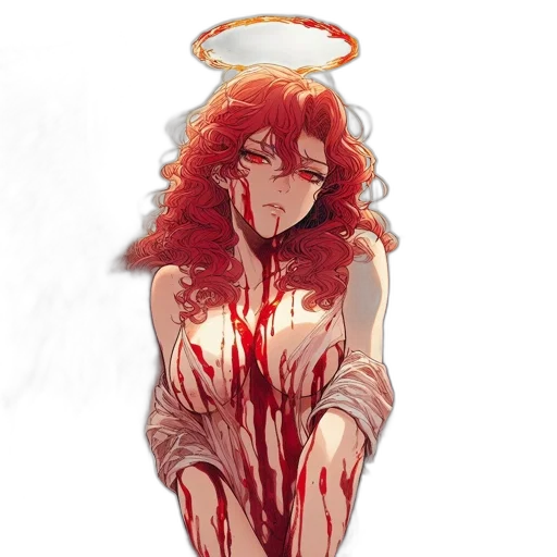 dress, pixel art, concept art, watercolor, comic book art, fire, red, dark transparent PNG cut-out