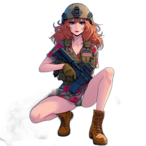 weapon, dress, jacket, hat, concept art, pixel art, cartoon, anime transparent PNG cut-out