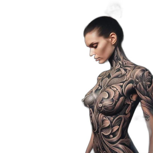 dress, robot, jewelry, cyberpunk, fantasy art, concept art, photorealistic, earth tones transparent PNG cut-out
