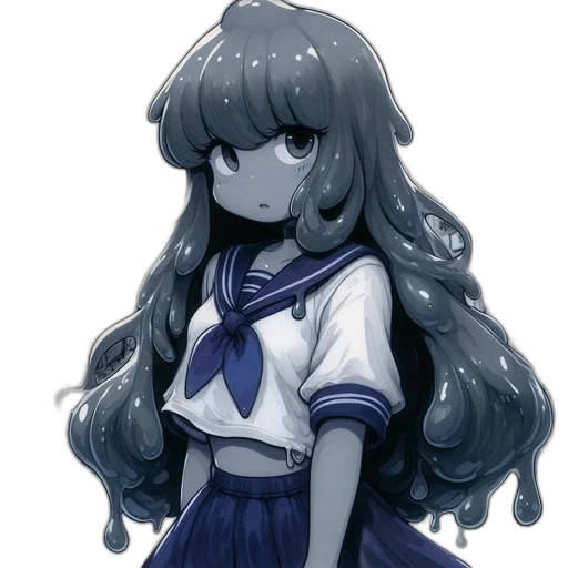 staff, hair, dress, crown, anime, pixel art, watercolor, concept art transparent PNG cut-out