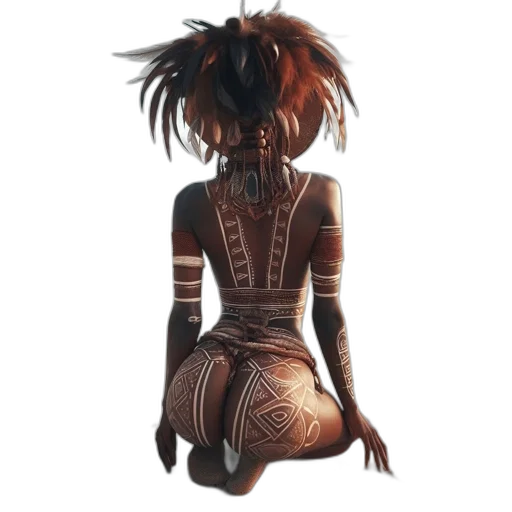 dress, mask, jewelry, hair, concept art, fantasy art, 3d render, photorealistic transparent PNG cut-out