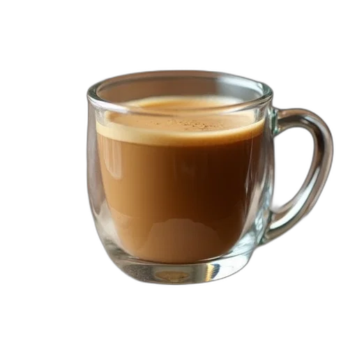 food, photorealistic, 3d render, glass, cup, filled, brown, liquid transparent PNG cut-out