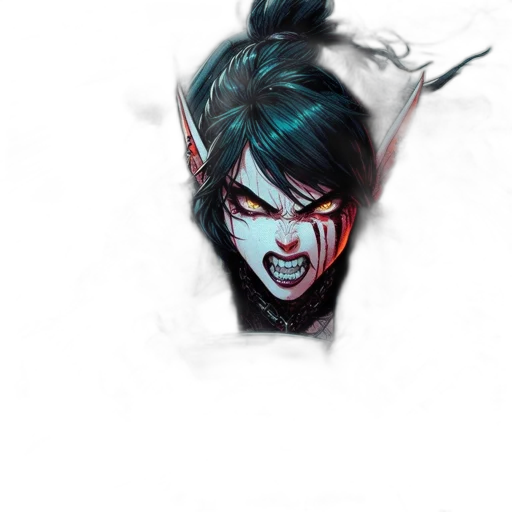 mask, face, weapon, comic book art, concept art, fantasy art, anime, red transparent PNG cut-out