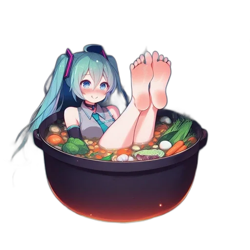 food, creature, robot, shoes, anime, pixel art, vaporwave, 3d render transparent PNG cut-out