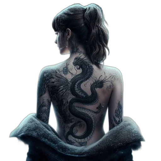 dragon, dress, creature, jewelry, fantasy art, concept art, photorealistic, cyberpunk transparent PNG cut-out