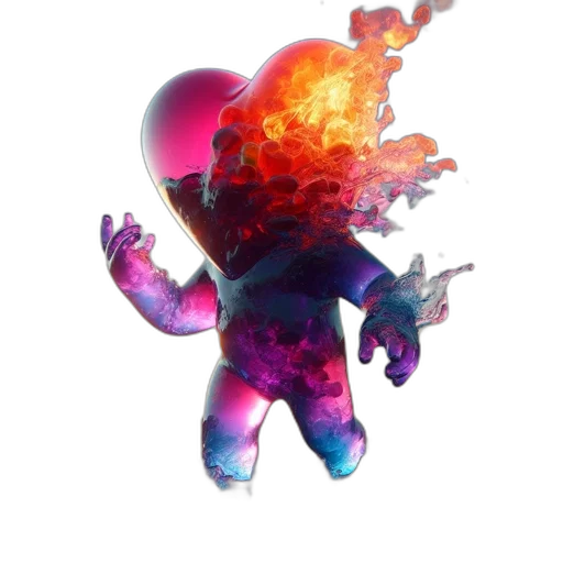 creature, robot, mask, staff, concept art, 3d render, pixel art, fantasy art transparent PNG cut-out