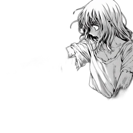 anime, pencil sketch, comic book art, concept art, monochrome, illustrated, scene, features transparent PNG cut-out