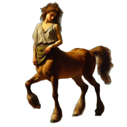 animal, creature, hair, staff, fantasy art, oil painting, concept art, photorealistic transparent PNG cut-out