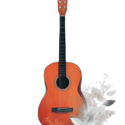 weapon, 3d render, photorealistic, concept art, guitar, flowers, music, notes transparent PNG cut-out