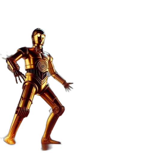 robot, jacket, weapon, concept art, 3d render, comic book art, golden, two transparent PNG cut-out