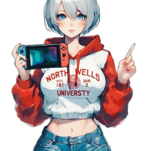 jacket, robot, weapon, dress, vaporwave, anime, pixel art, watercolor transparent PNG cut-out