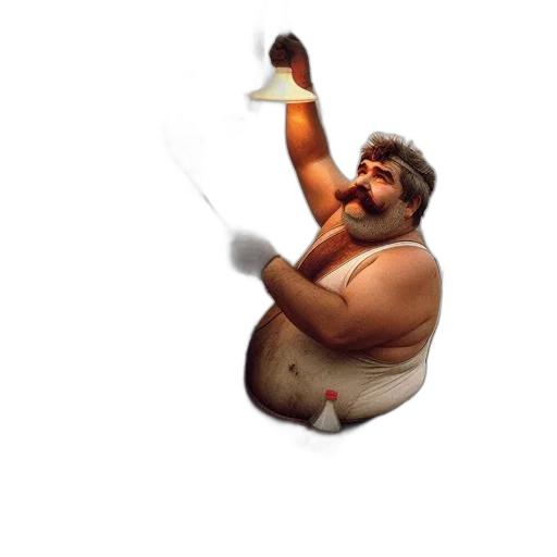 staff, bottle, food, sword, concept art, 3d render, pixel art, man transparent PNG cut-out